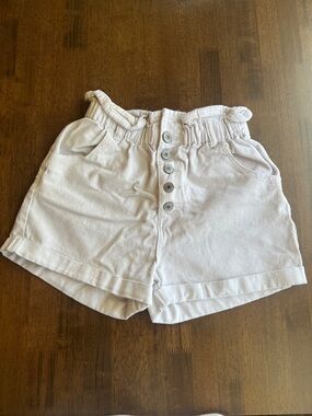 STS Blue High-Waist Paperbag Button-Front Shorts - Light Beige